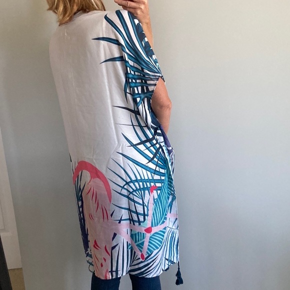 Flamingo Print Boho Kimono - Picture 5 of 9